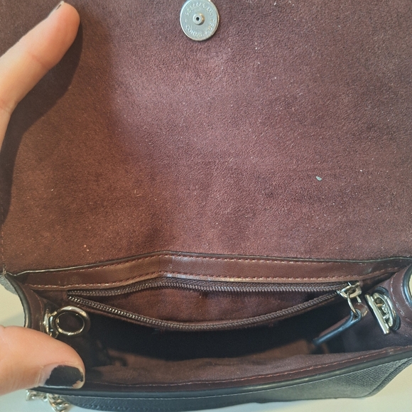 EUC Coach Black Gunmetal Bowery Crossbody w/ Multicolored Jewel-Accented Buckle - Picture 4 of 5